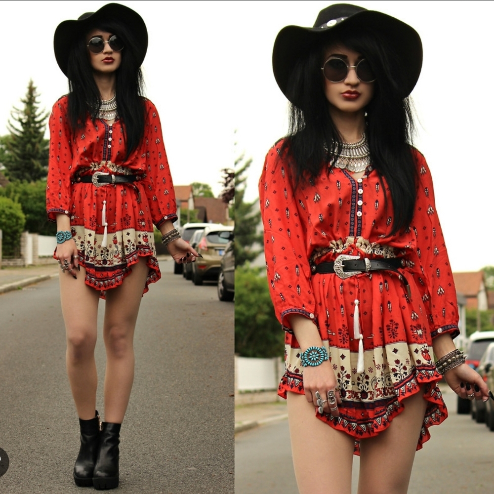 Spell & The Gypsy Desert Wanderer Play Dress Red  XS